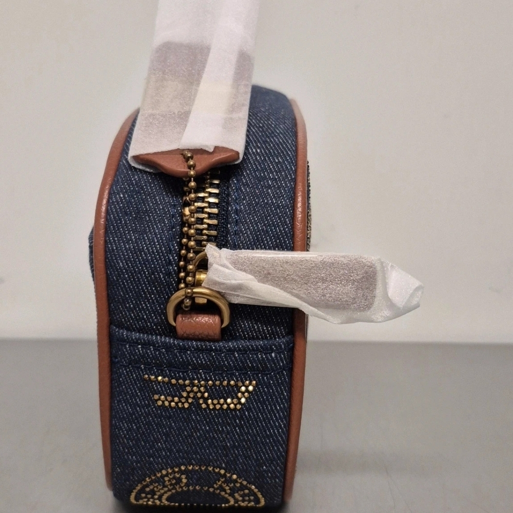 NWT Kurt GEIGER Denim Crossbody Bag with Gold Stud Accents - Picture 4 of 7